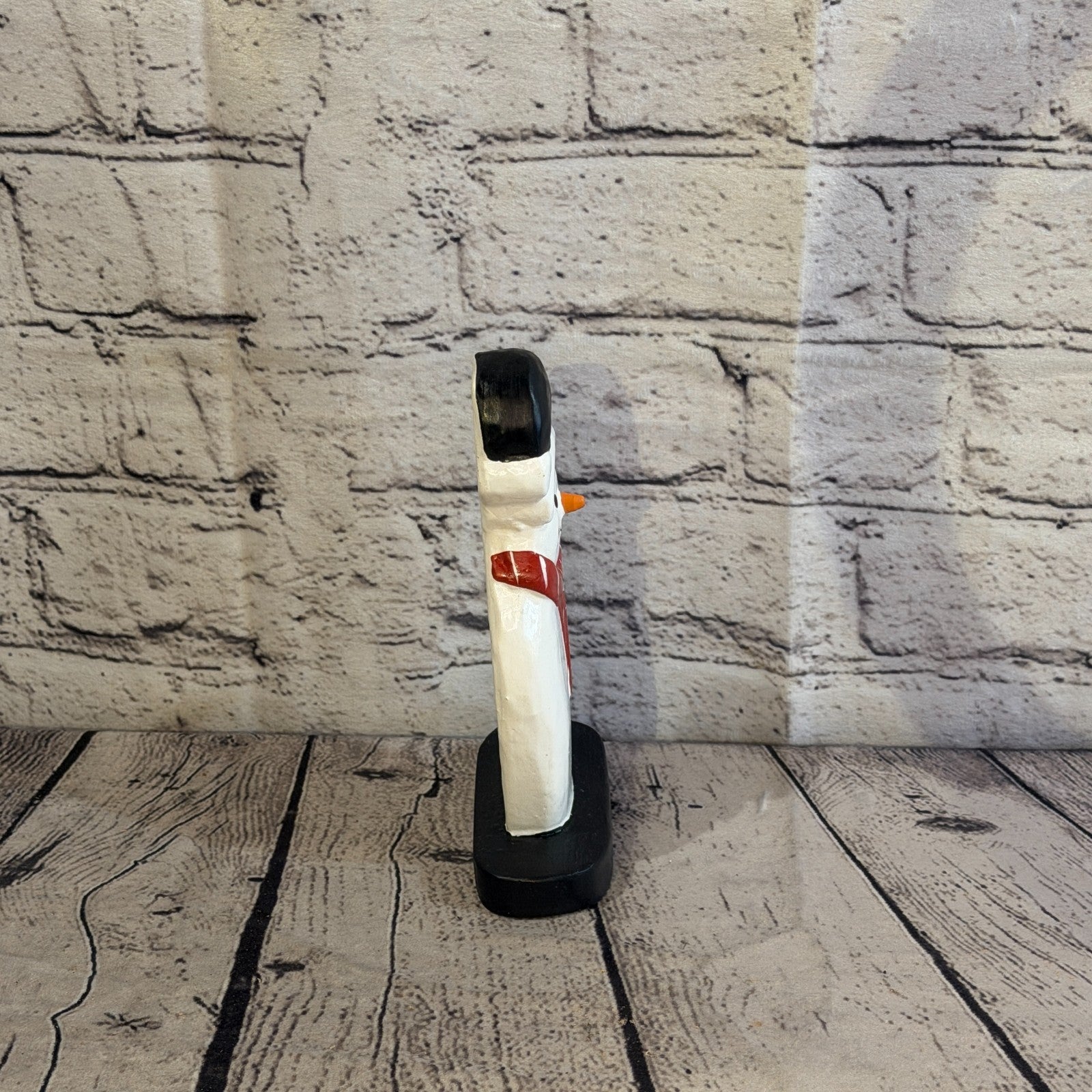 18cm x 10cm Black Flat Top Hat Snowman Handcrafted Wood Xmas Christmas Ornament3