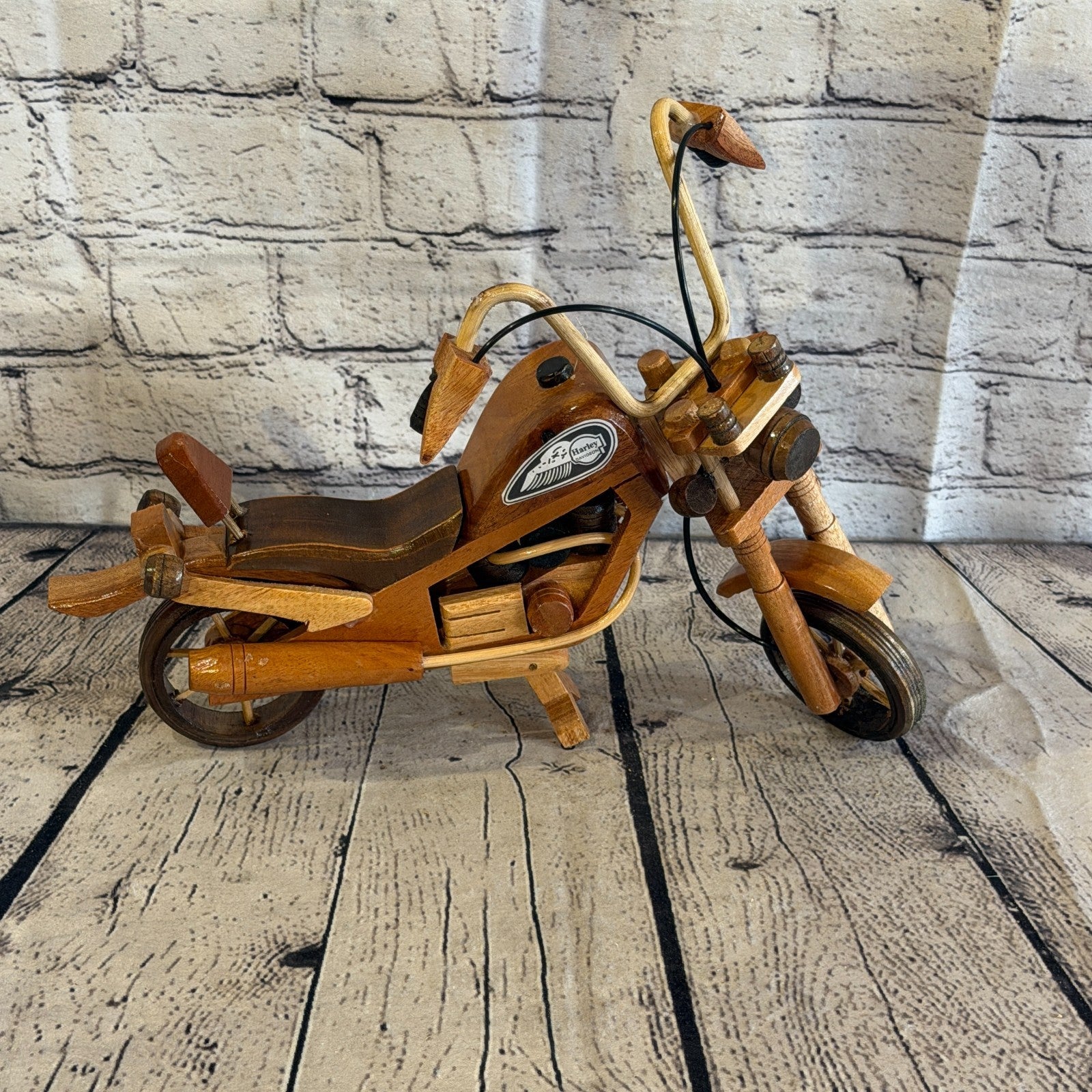 35cm Large Light Wood Motorbike Motorcycle Model Wooden Ornament Decorative Bike0