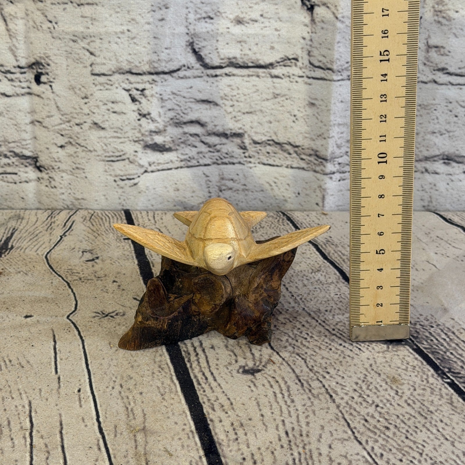 10cm Single Turtle Mushroom Parasite Ornament Natural Carving Fairtrade Wooden5