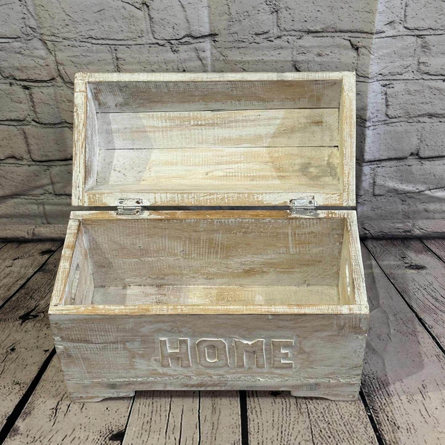 30cm x 20cm x 14cm White Home Wood Box Wooden Chest Storage Craft Handles Lid7