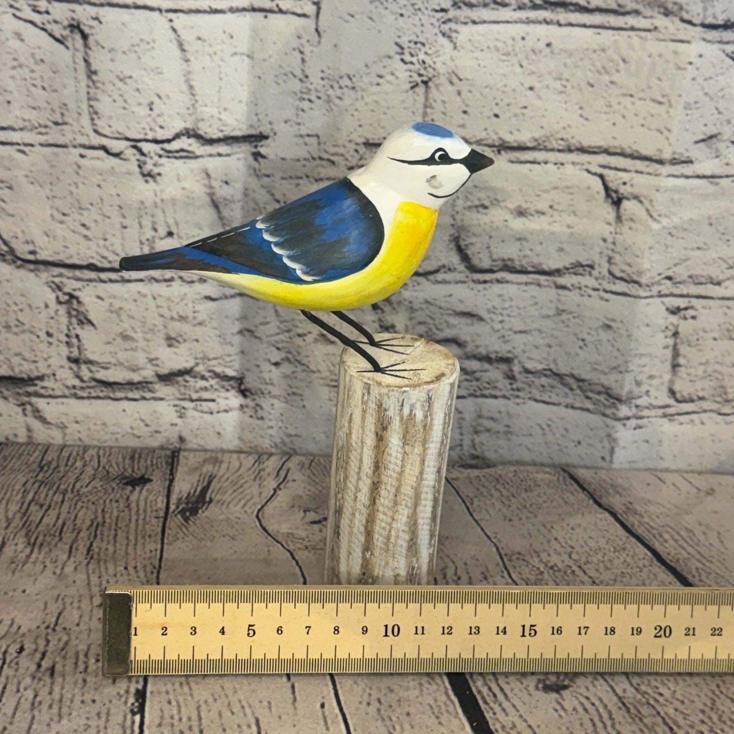 20cm Blue Tit Wooden Bird Ornament Seaside Coastal Nautical Handcrafted Decor7