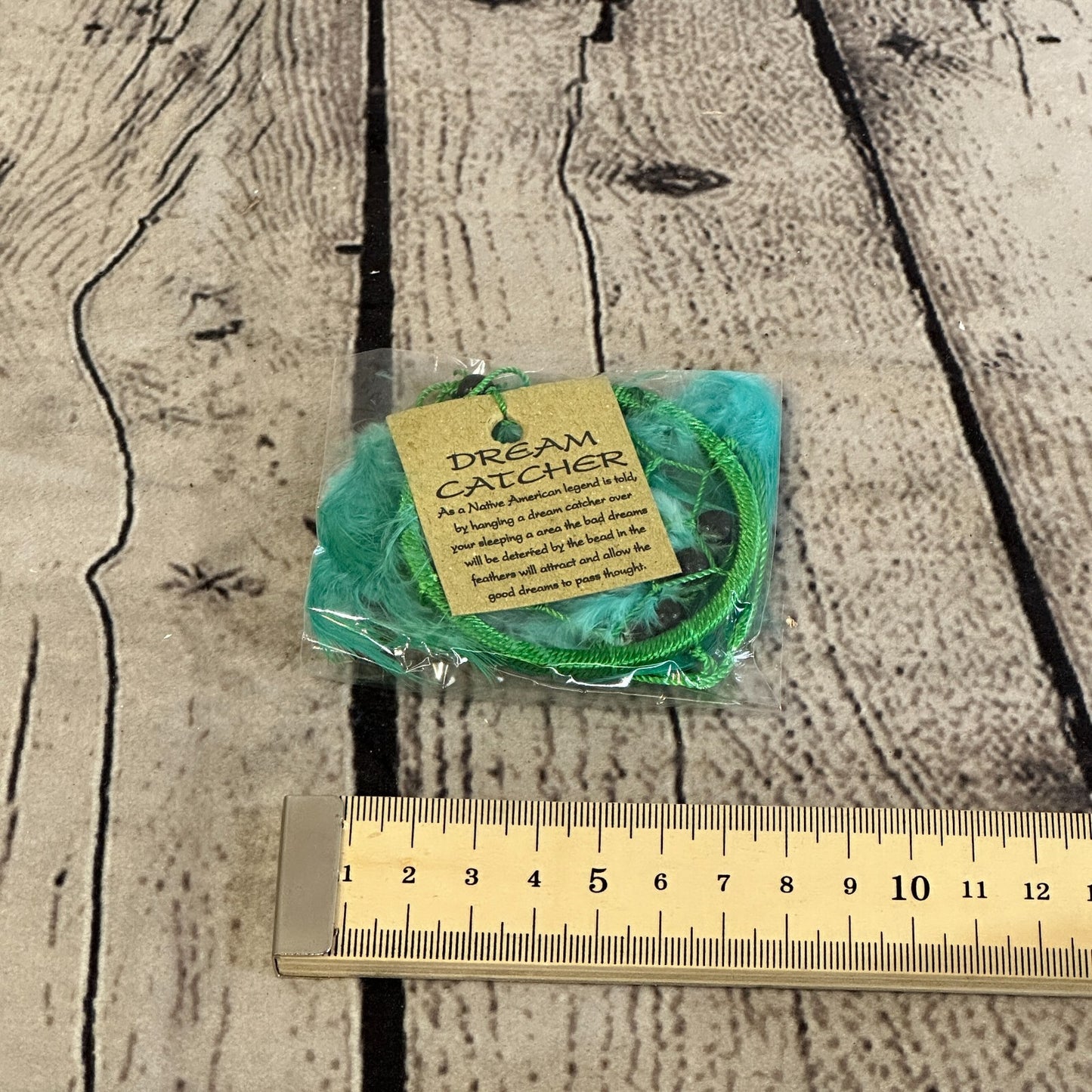 Green Naturals Handmade Dream Catcher Feather Beads Ring For Home Car Décor2