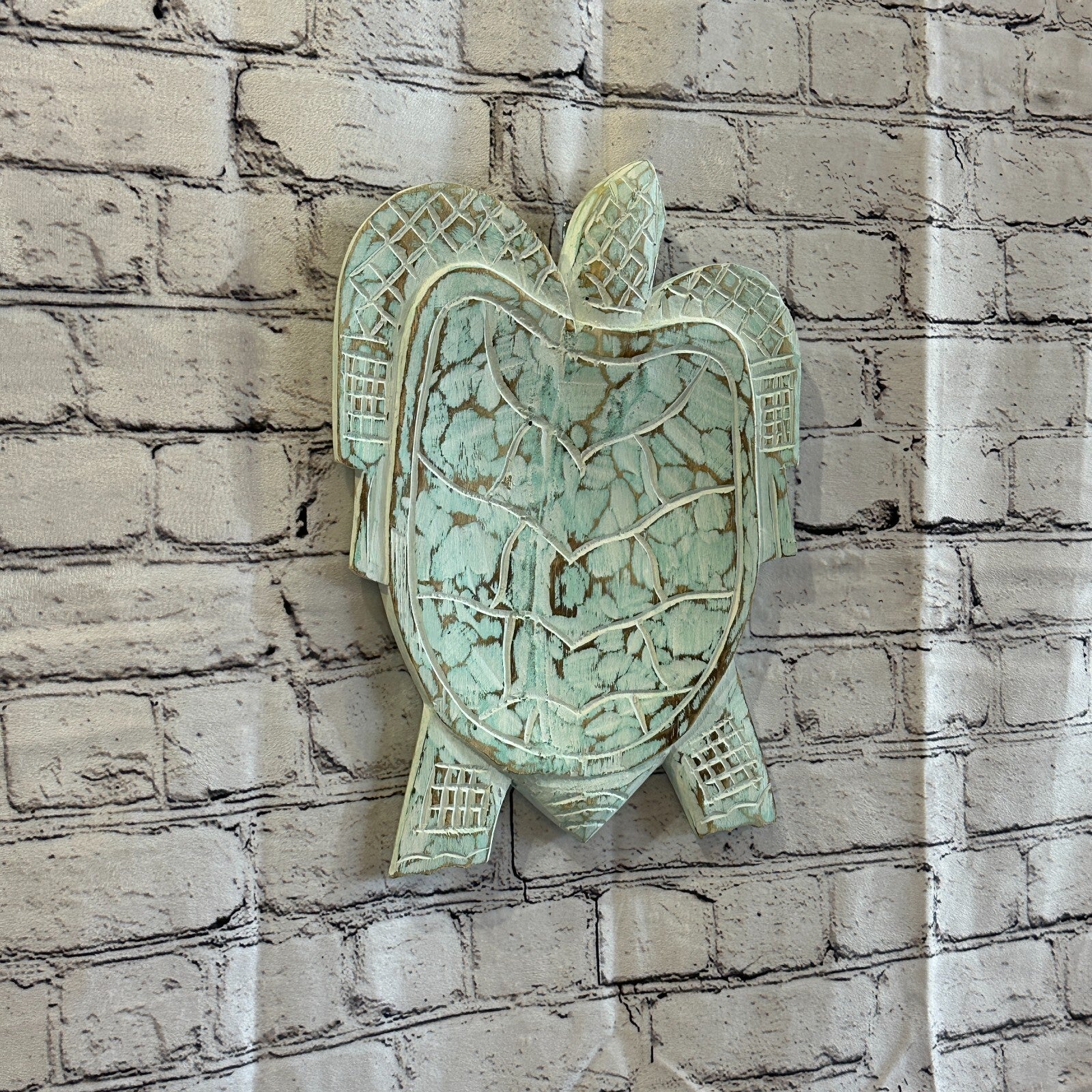 30cm Blue Sea Turtle Bowl Trinket Dish Decoration Designer Mask Wooden Handmade1