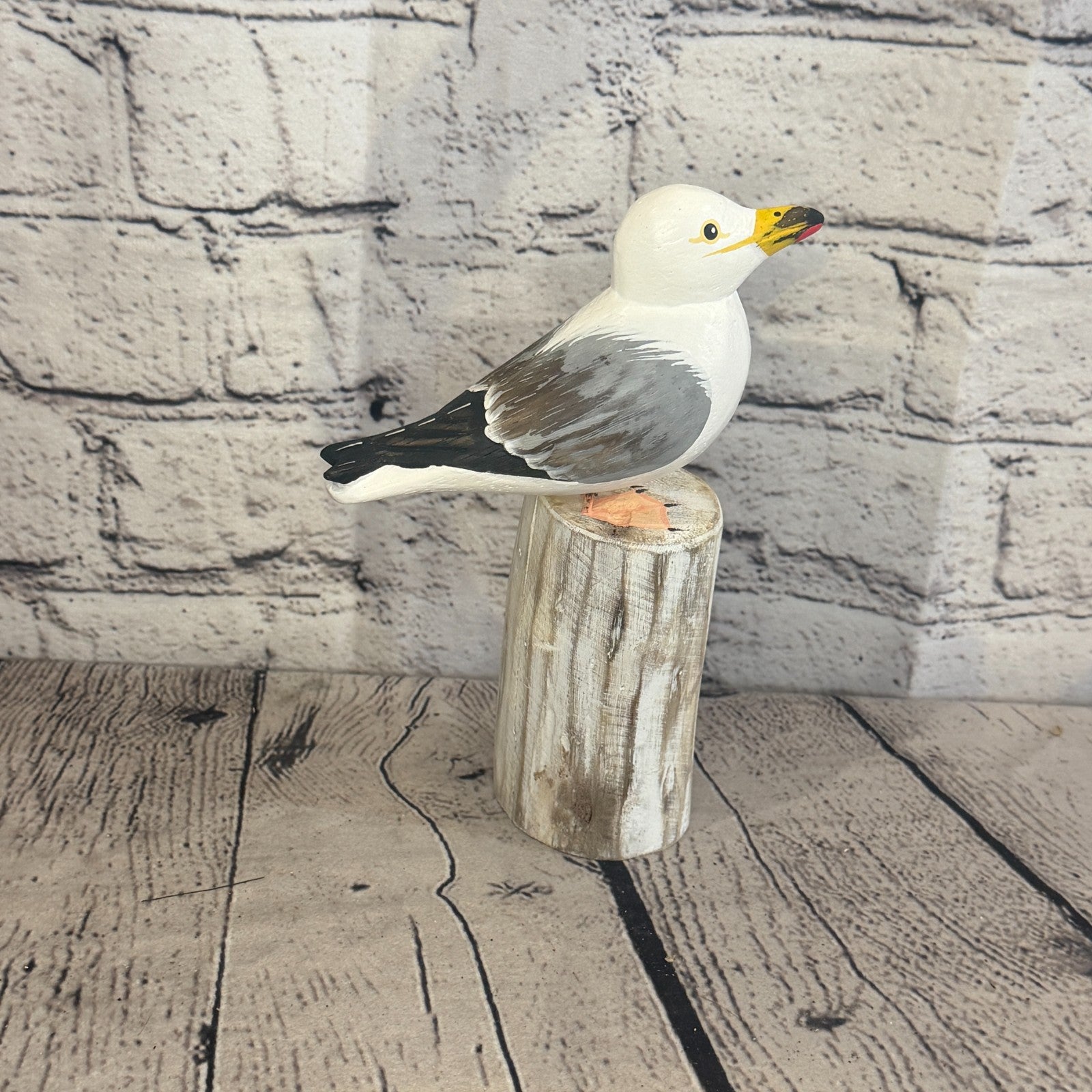 20cm Seagull Wooden Bird Ornament Seaside Coastal Nautical Handcrafted Decor3