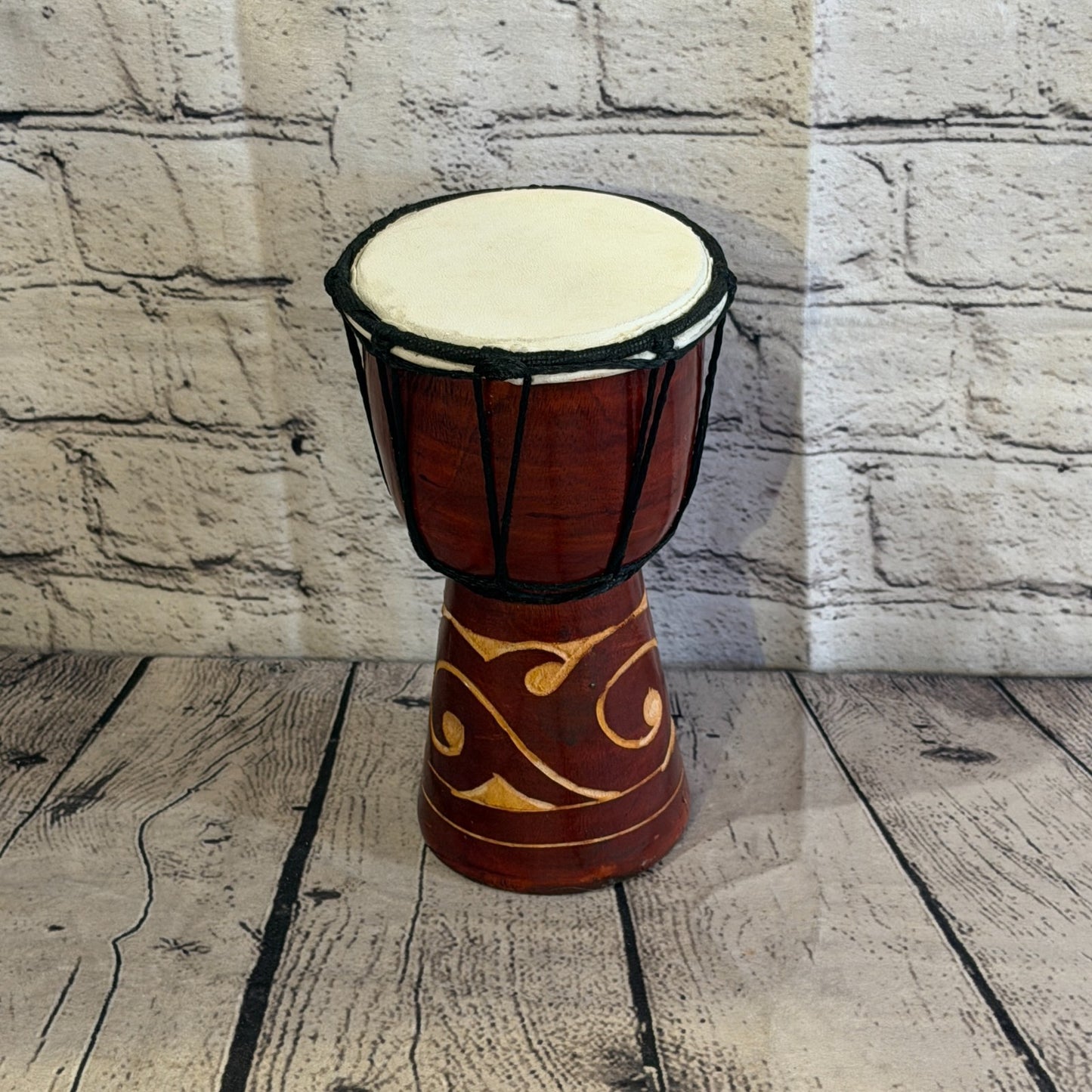 20cm Carved Djembe Drums Musical Instrument Hand Made Fair Trade Dot Painted1