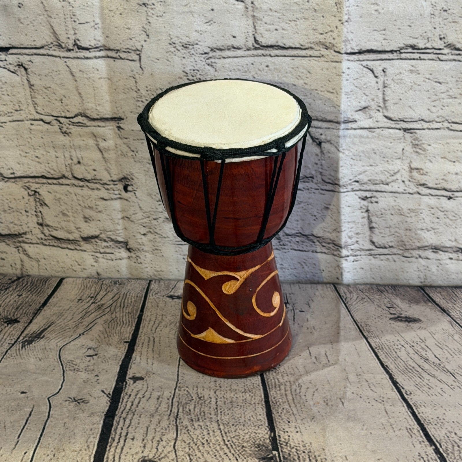 20cm Carved Djembe Drums Musical Instrument Hand Made Fair Trade Dot Painted1
