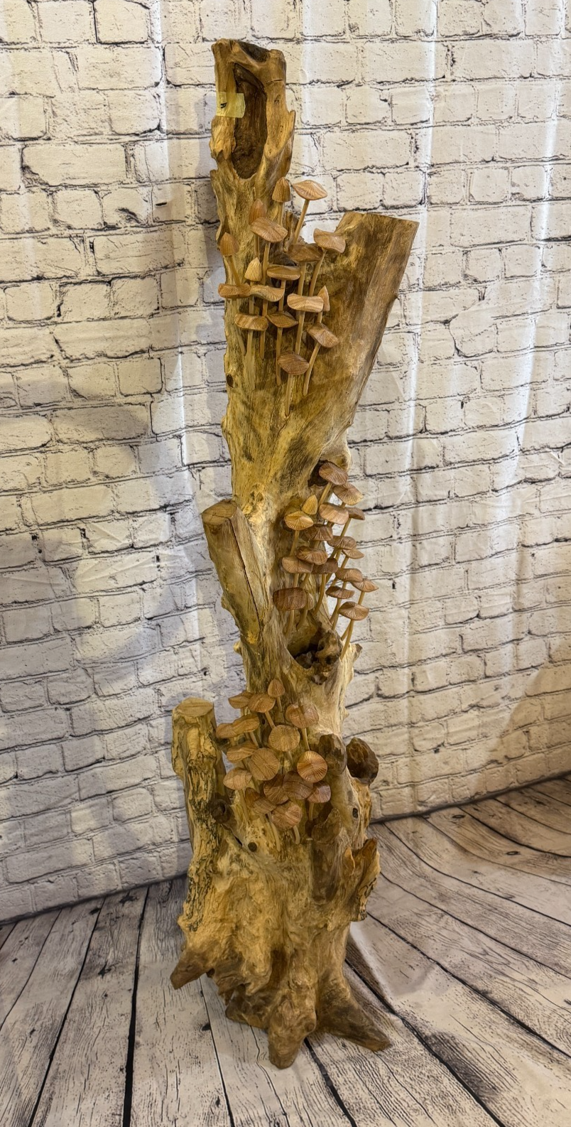 120cm Tall Plain Mushroom Parasite Ornament Natural Carving Fairtrade Wooden0
