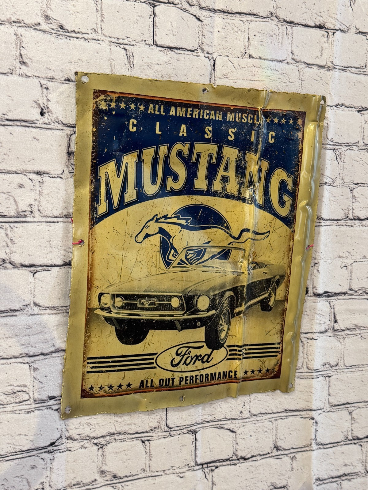 Mustang Classic Poster Advert Wall Plaque 42cm x 36cm Vintage Retro Tin Sign0