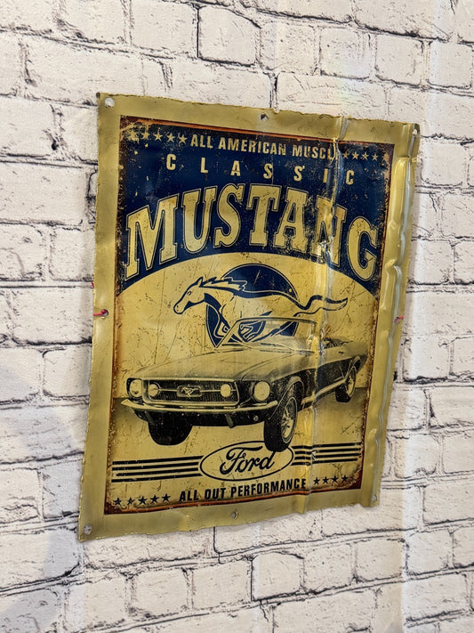 Mustang Classic Poster Advert Wall Plaque 42cm x 36cm Vintage Retro Tin Sign0