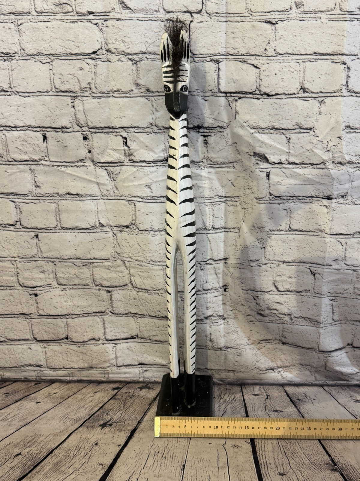 60cm Painted Wooden Zebra Standing Single Carved Solid Wood Zebra Handmade6