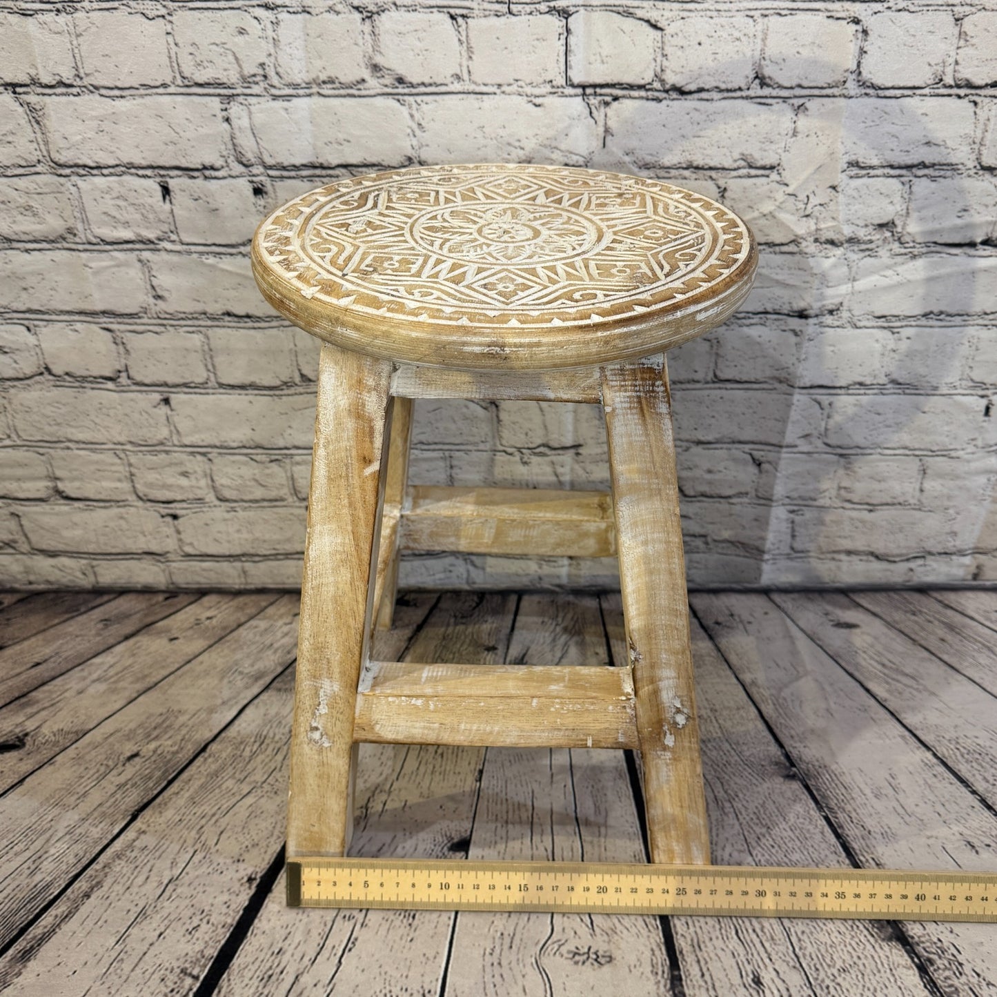 40cm x 30cm White Stool Table Wooden Side Cabinet Living Hallway Furniture4
