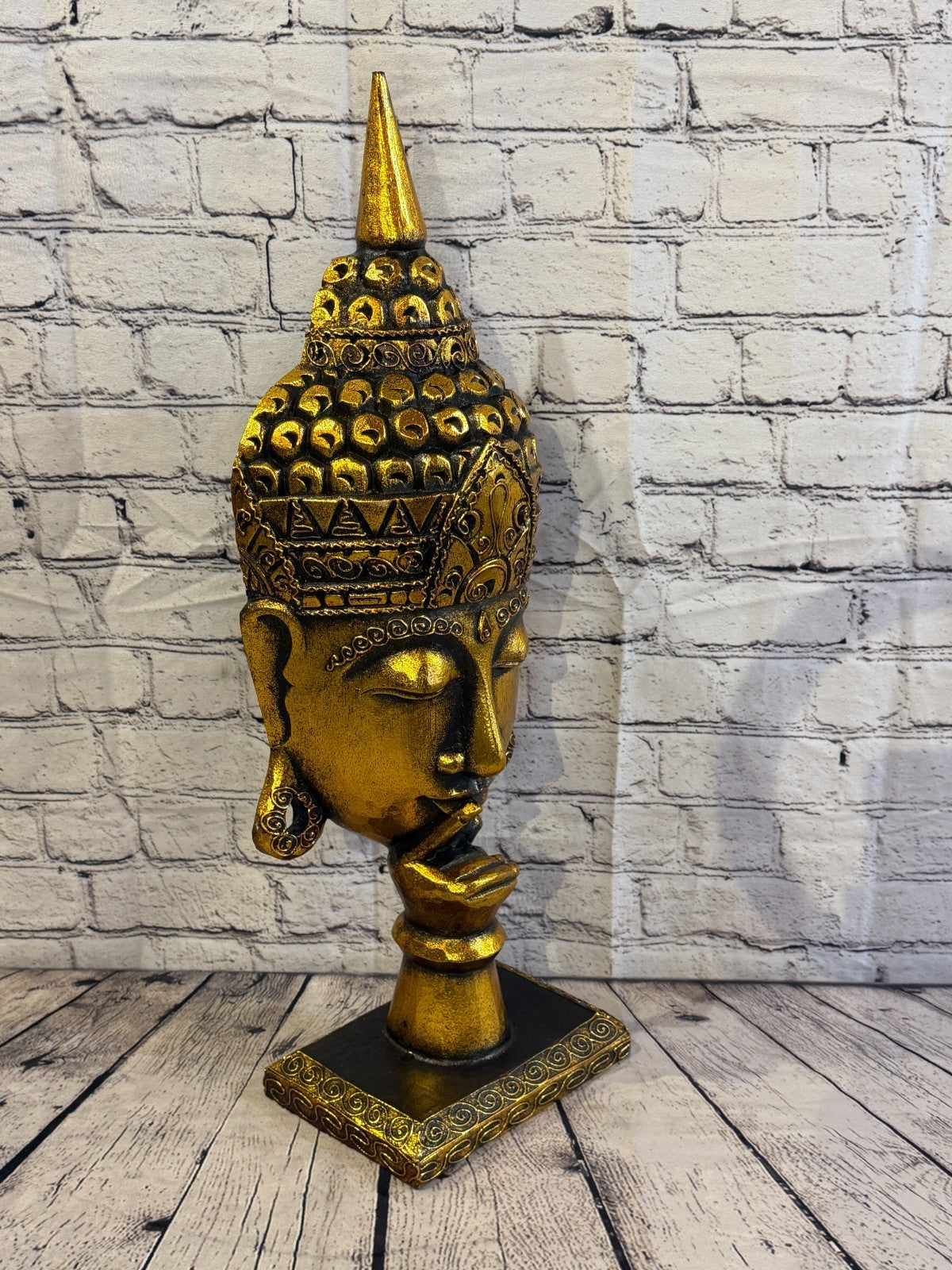 65cm Gold Head Whisper Buddha Ornament Sculpture Statue Buddhas Handcarved2