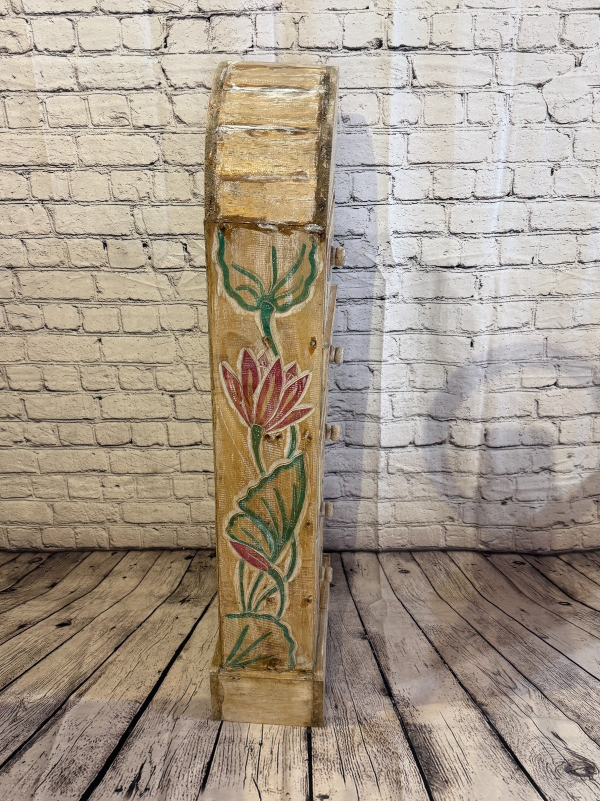100cm x 30cm Flower 5 Draw Wooden Side Cabinet Living Hallway Storage Furniture3