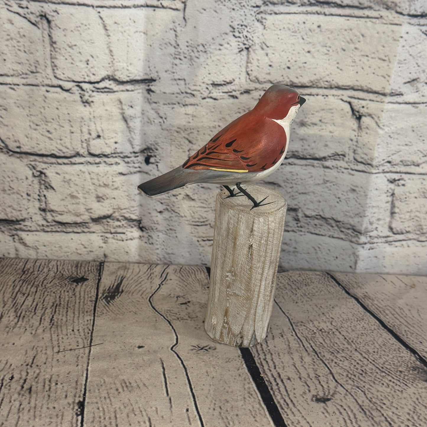 20cm Sparrow Wooden Bird Ornament Seaside Coastal Nautical Handcrafted Decor4