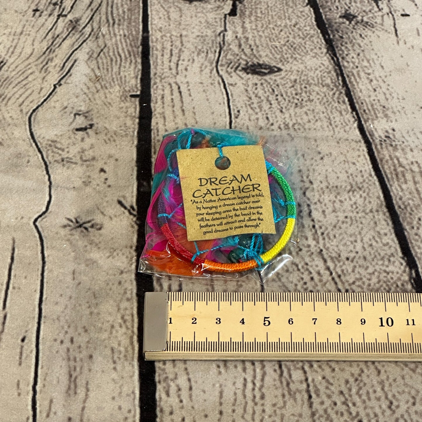 Rainbow Naturals Handmade Dream Catcher Feather Beads Ring For Home Car Décor2