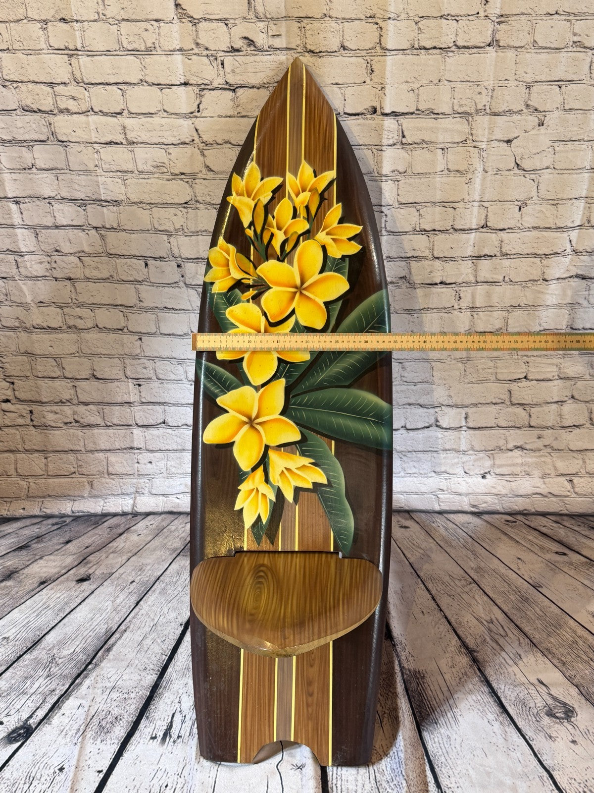 120cm Painted Surf Board Shape African Birthing Chair Hand Carved Wooden Tribal5