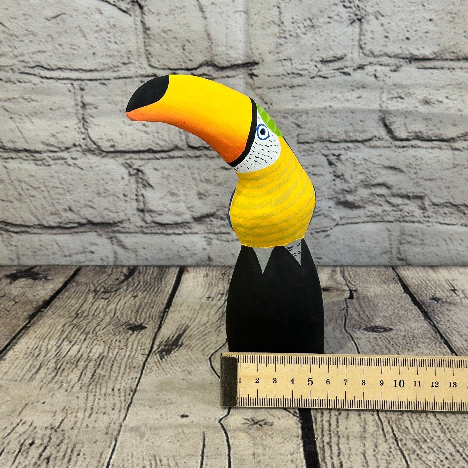 15cm Blue Toucan Bird Ornament Statue Fair Trade Hand Made Carved Wood8