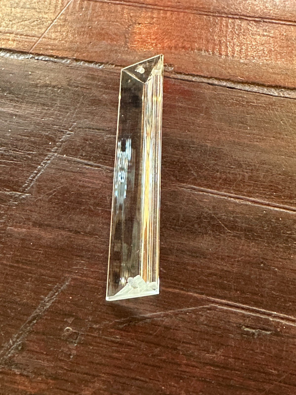 5 Large 2 Hole Crystal Clear Glass Faceted Sun Catcher Long Pendant 10cm x 2cm2