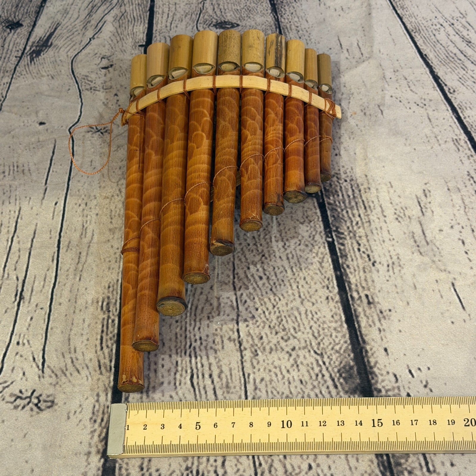 25cm 10 Pipe Pan Pipes With Reeds Bambo Flutes Hand Made Fair Trade PanPipes2