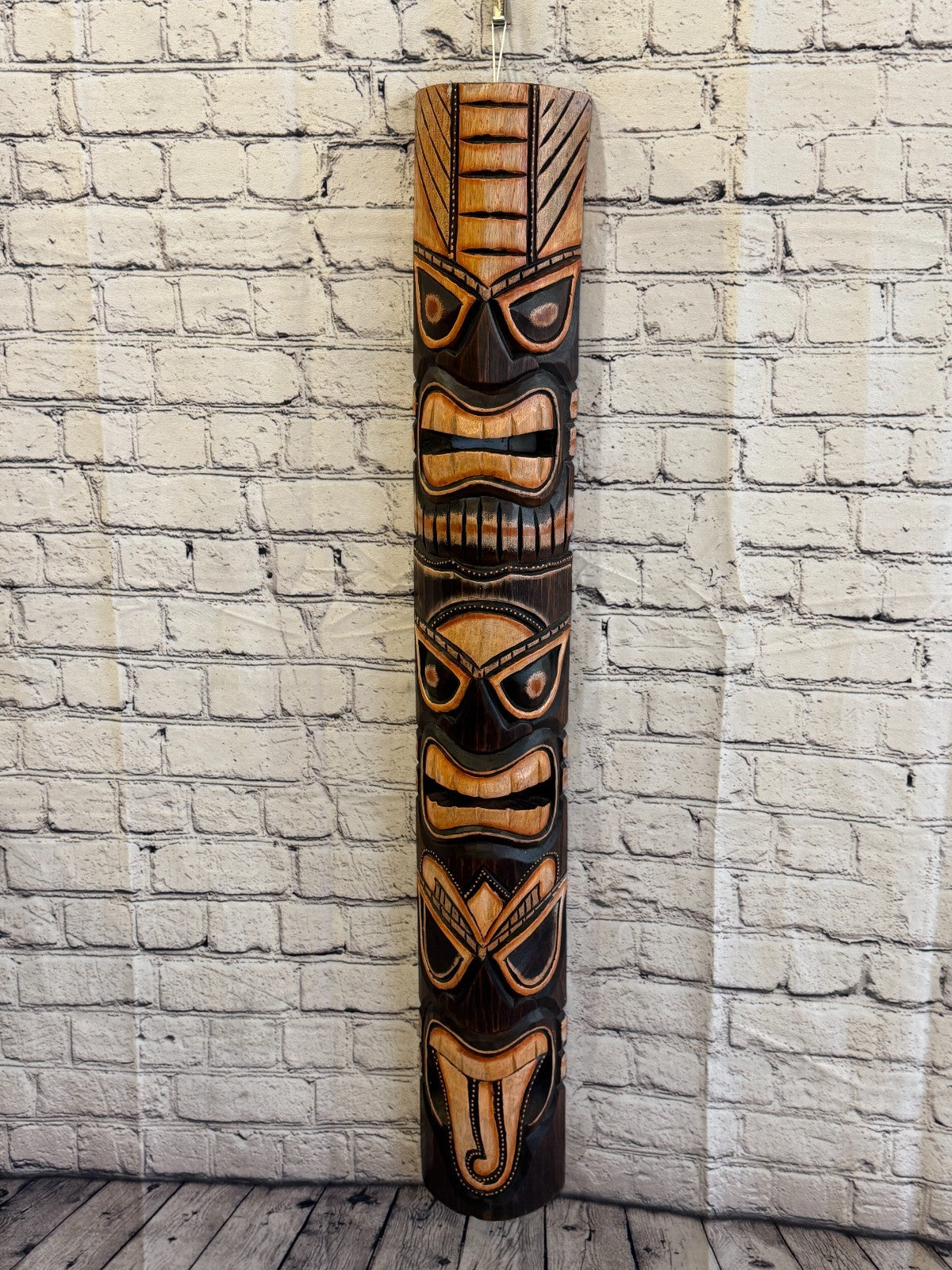 100cm Tiki Bar Mask Sign Decoration Wall Hanging Mask Wood Carving Design 12