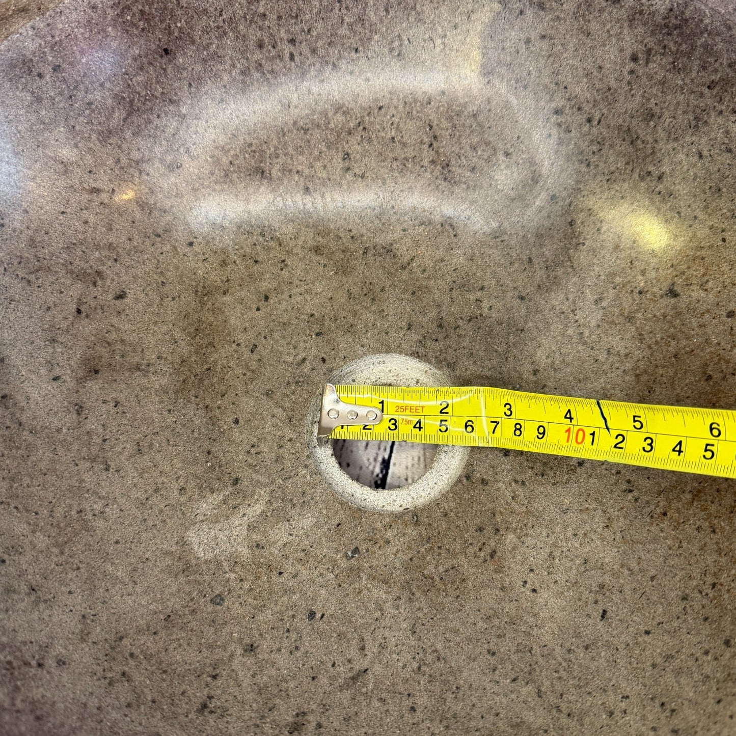 35cm x 33cm Wash Basin Bathroom Counter Top Washing River Stone Bowl Sink No 2510