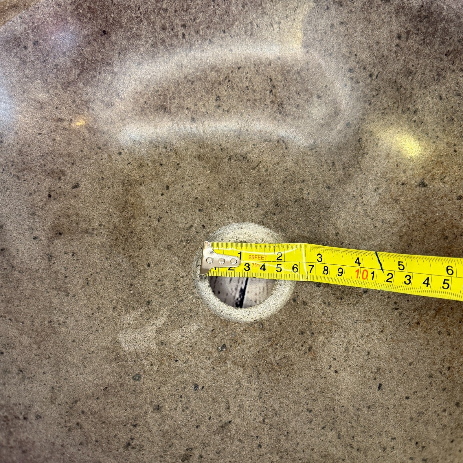 35cm x 33cm Wash Basin Bathroom Counter Top Washing River Stone Bowl Sink No 2510