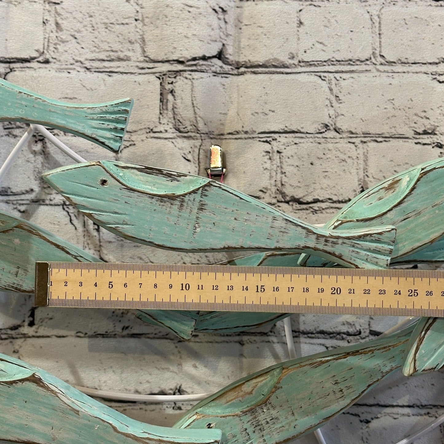 80cm Green Blue Shoal Of Fish On Wood   Fish Decoration Fish Shoal Sprats Fish6