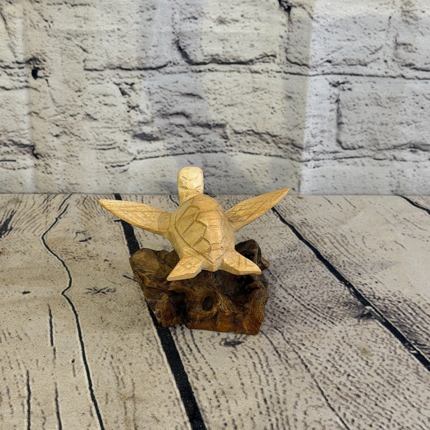 10cm Single Turtle Mushroom Parasite Ornament Natural Carving Fairtrade Wooden4