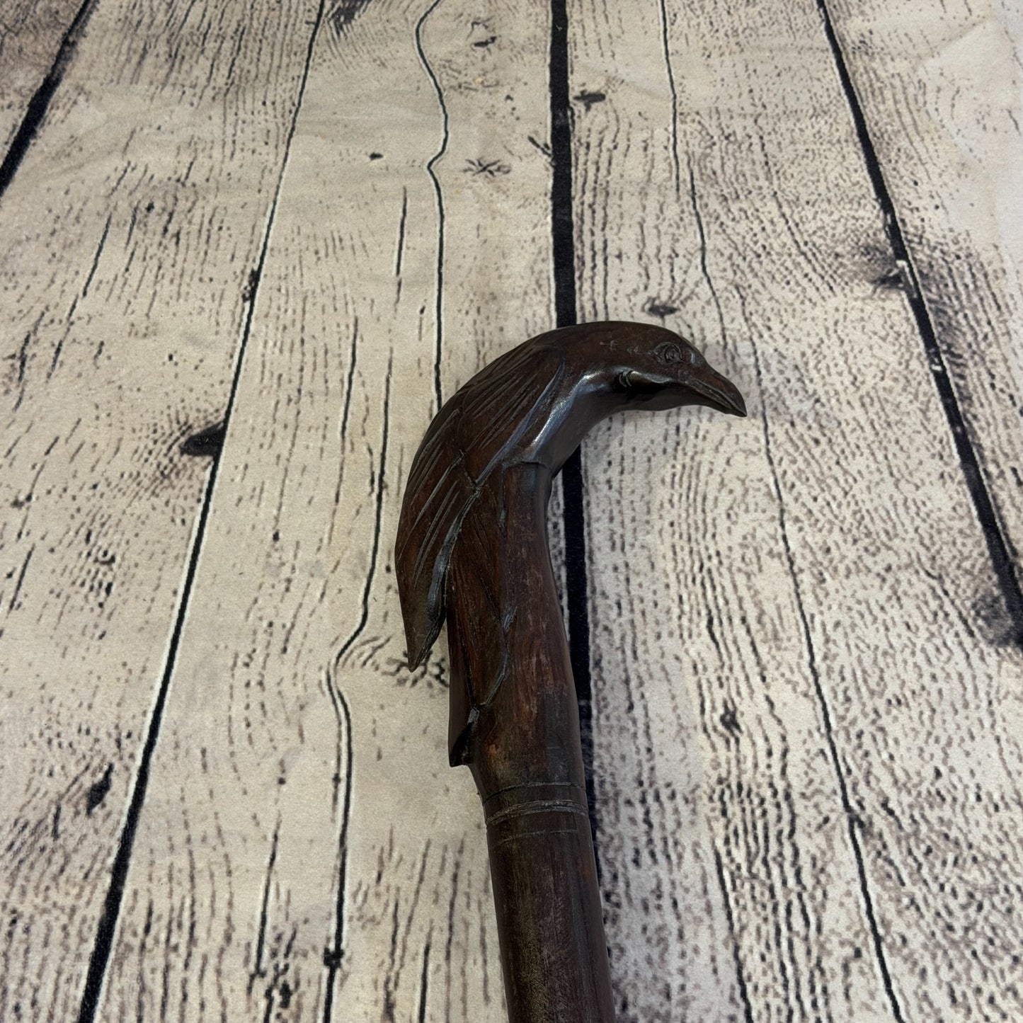 Humming Bird 90cm Tribal African Walking Stick Cane Hand Carved Dark Wood4