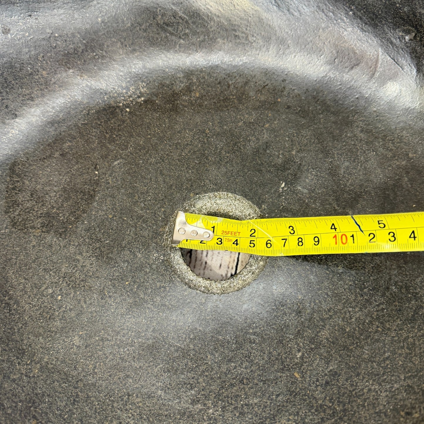 44cm x 38cm Wash Basin Bathroom Counter Top Washing River Stone Bowl Sink No 2710