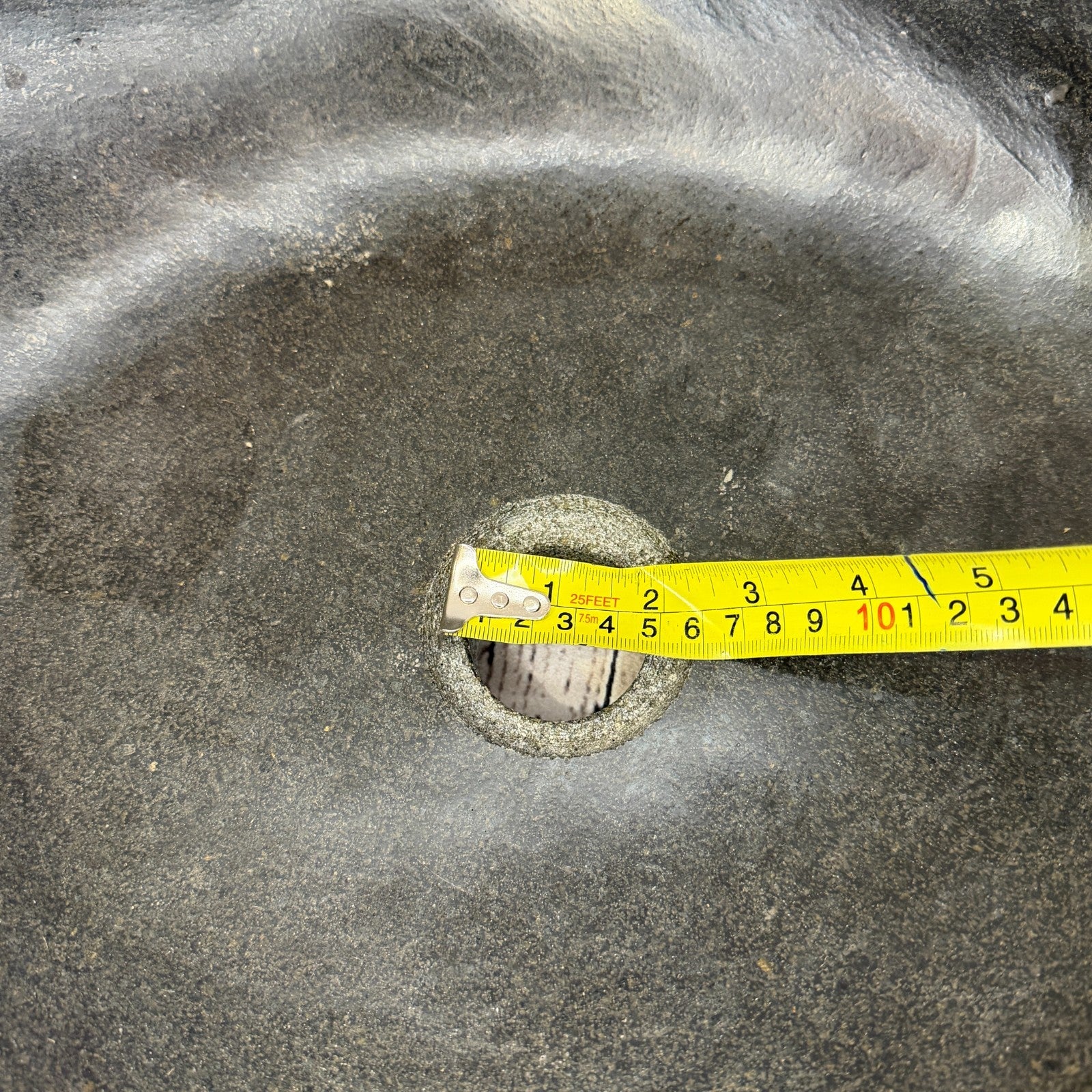 44cm x 38cm Wash Basin Bathroom Counter Top Washing River Stone Bowl Sink No 2710