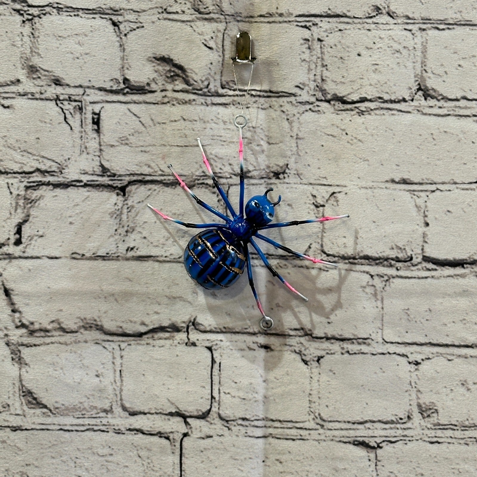 12cm x 8cm Blue Spider Bug Metal Tin Wall Hanging Ornament Painted Statue11