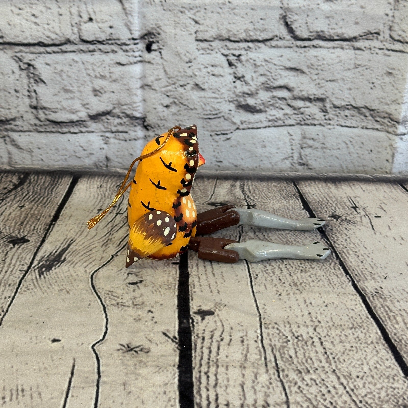 10cm Brown Owl Sitting Animal, Wooden Shelf Ornament Handmade and Fairtrade3