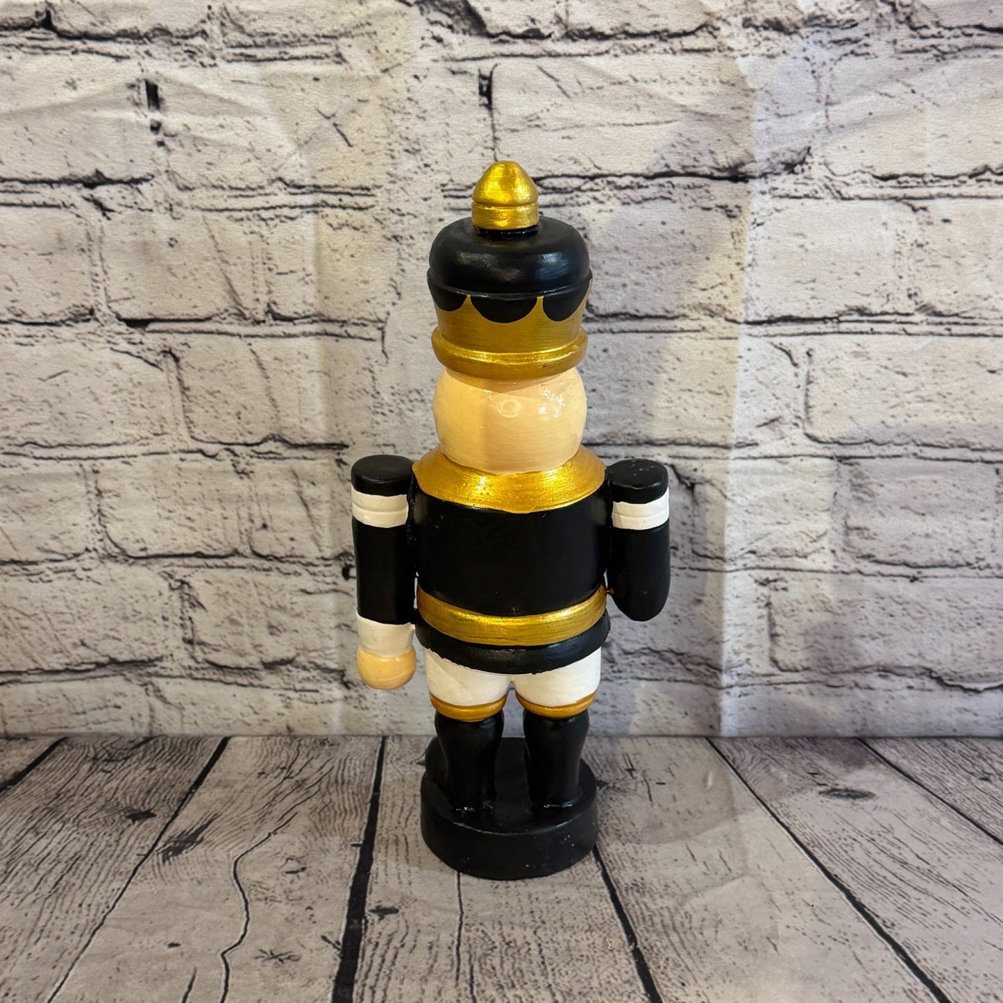 30cm Black Top Hat Nut Cracker Soldier Handcrafted Wood Xmas Christmas Ornament4