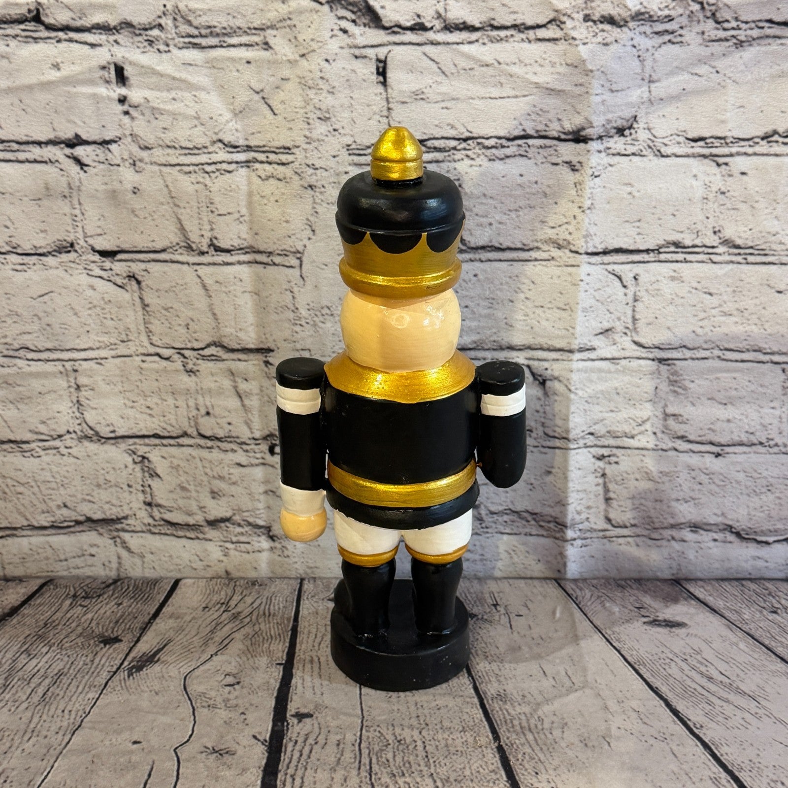 30cm Black Top Hat Nut Cracker Soldier Handcrafted Wood Xmas Christmas Ornament4