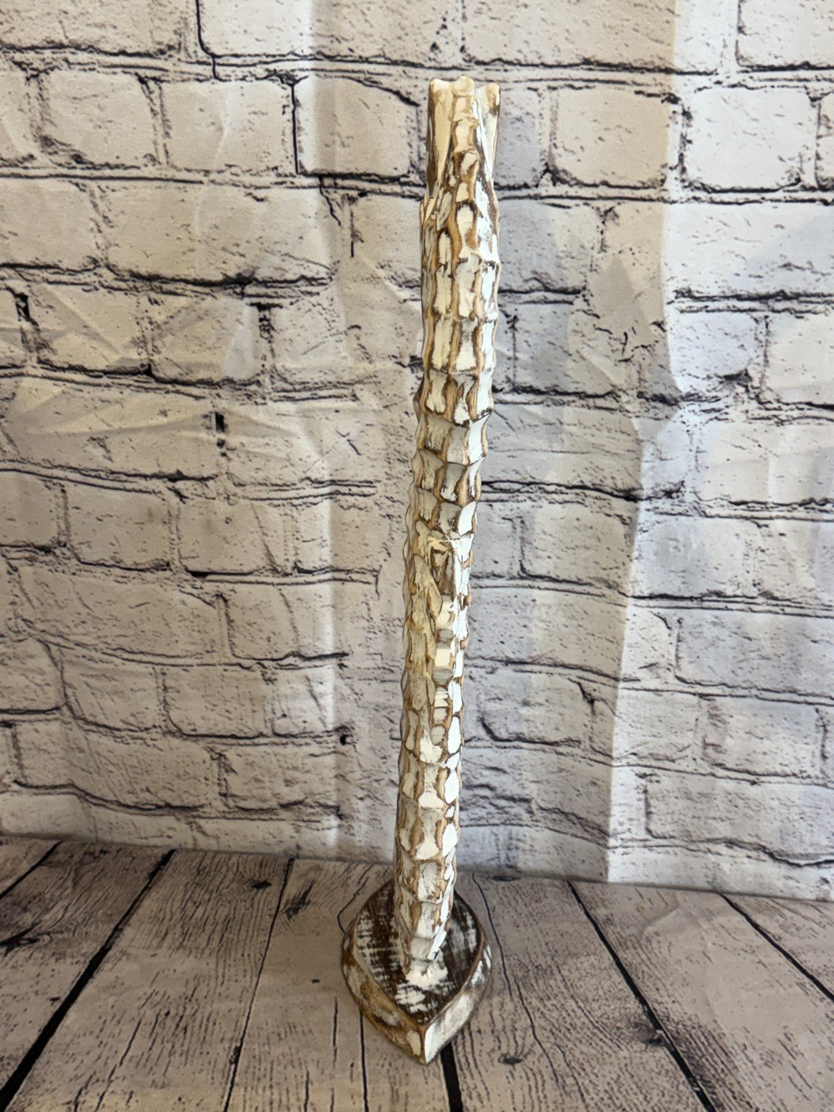 50cm Brown Wooden Shabby Seahorse Statue Ornament Fair Trade Handcarved4
