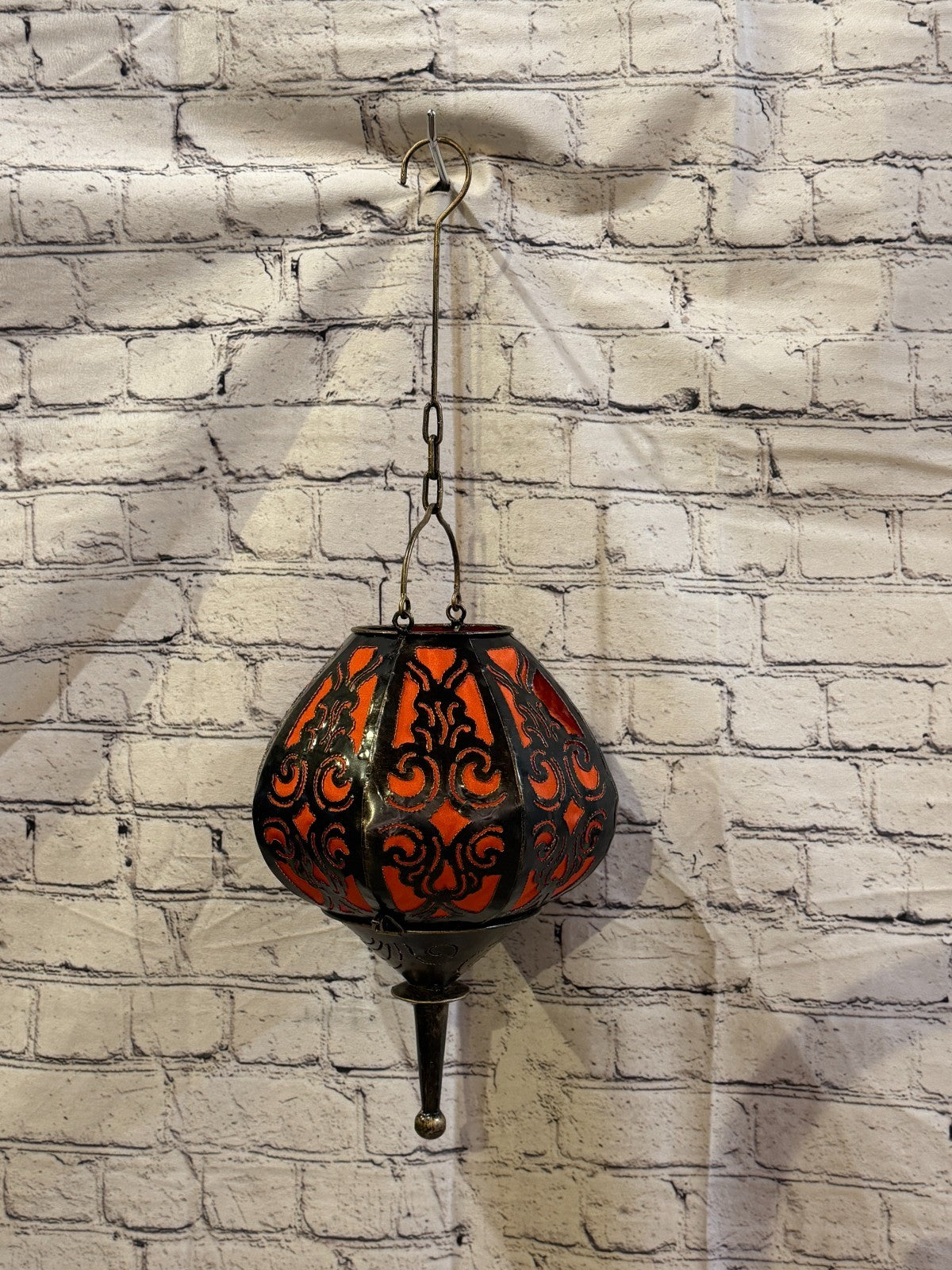 30cm x 20cm Orange Metal Fabric Ceiling Pendant Light Shade Lampshade LED Bulb2