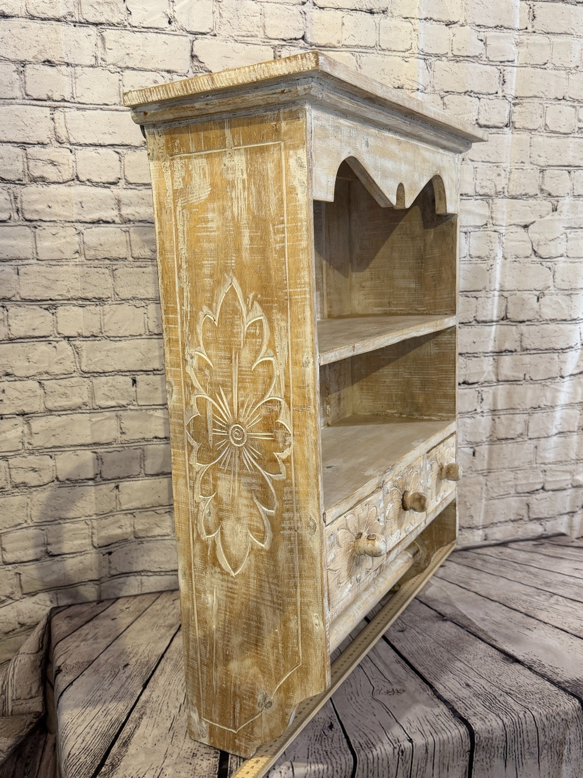 75cm x 55cm x 25cm White 3 Draws Wooden Cabinet Living Hallway Storage Furniture2