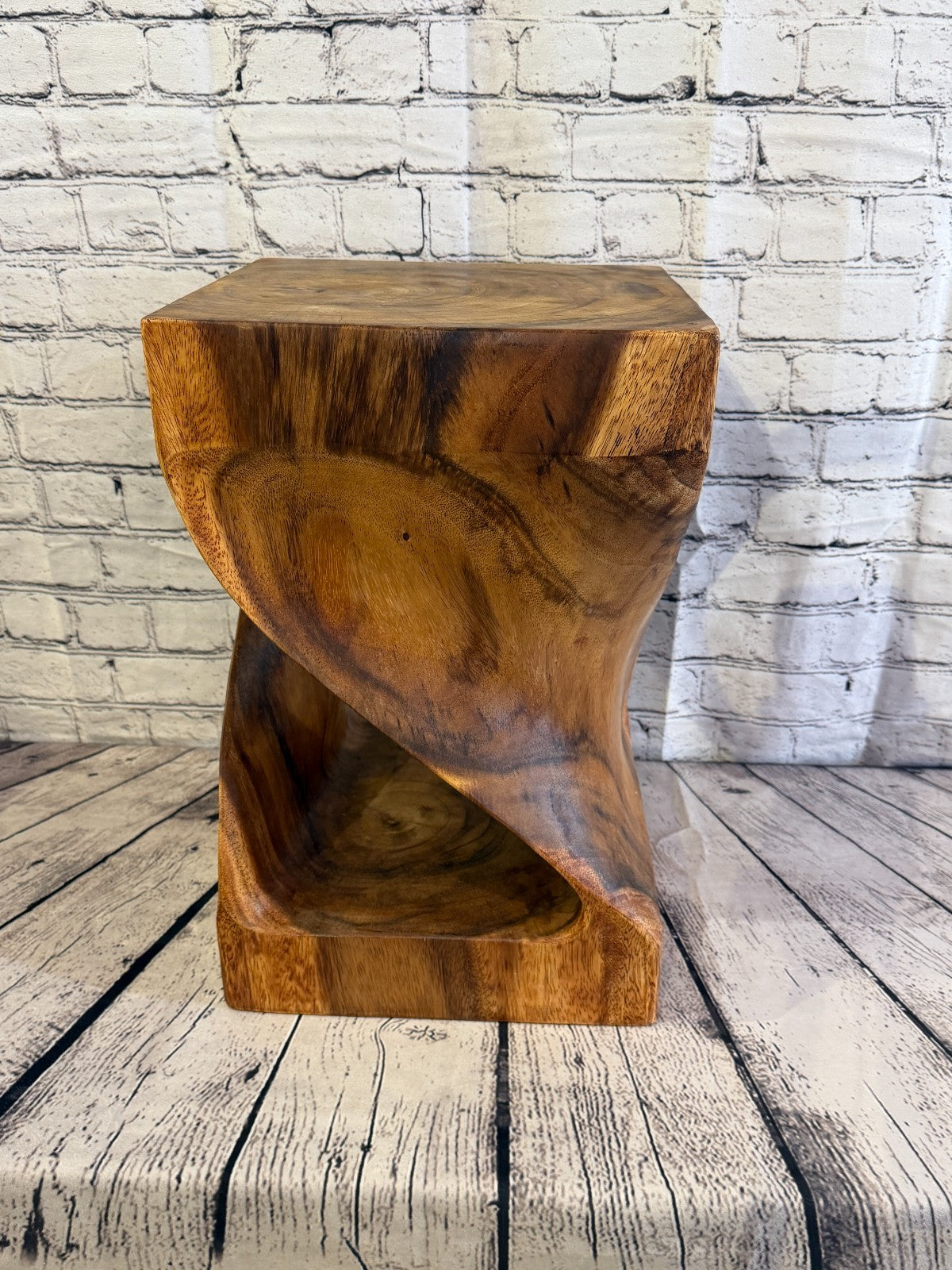 45cm x 30cm x 30cm Wooden Teak Wood Twist Cube Table Sculpture Root Ornament3