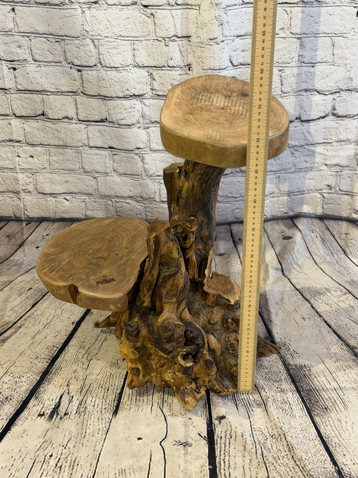 50cm x 40cm Double Wooden Coffee Root Sculpture Garden Teak Root Ornament Carved4