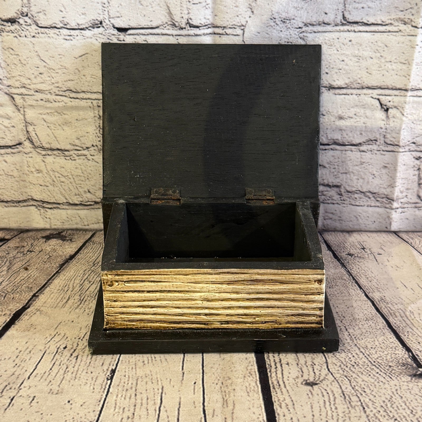 20cm x 12cm x 8cm Book Wood Gothic Skeleton Skull Coffin Jewellery Trinket Box5