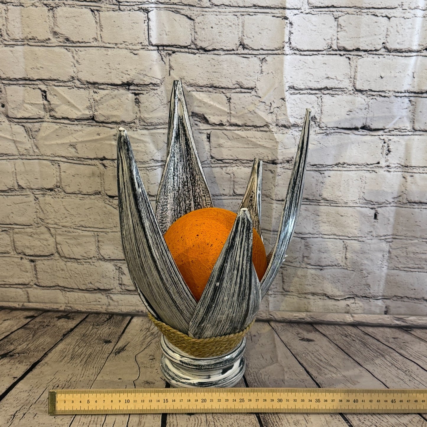 Orange Light Silver Natural 40cm Tall Leaf Lamp Twist LED UK Mains Plug Desig 114