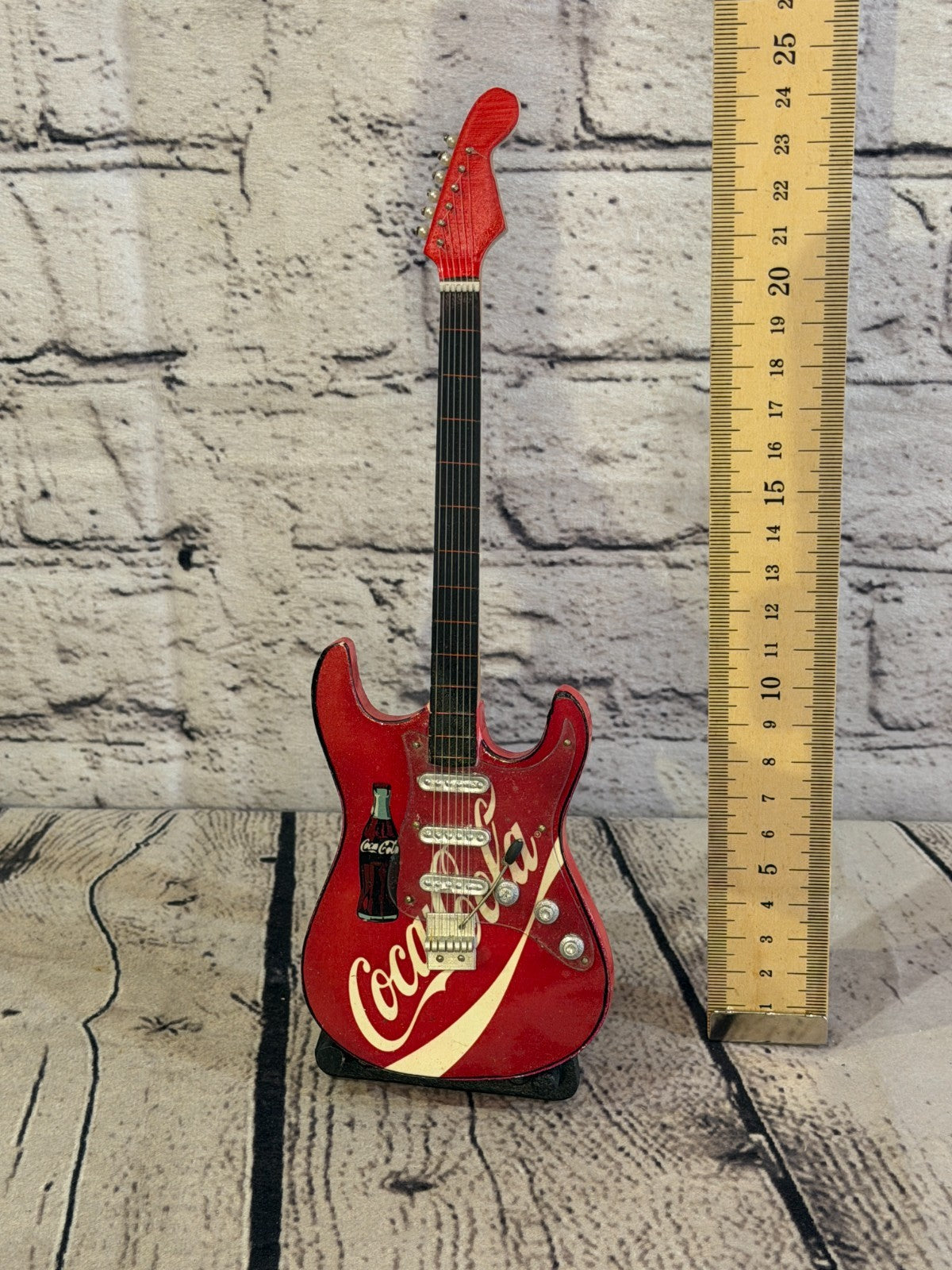 Miniature 25cm Guitar Coke Cola Guitar on Stand Band Gift Display5