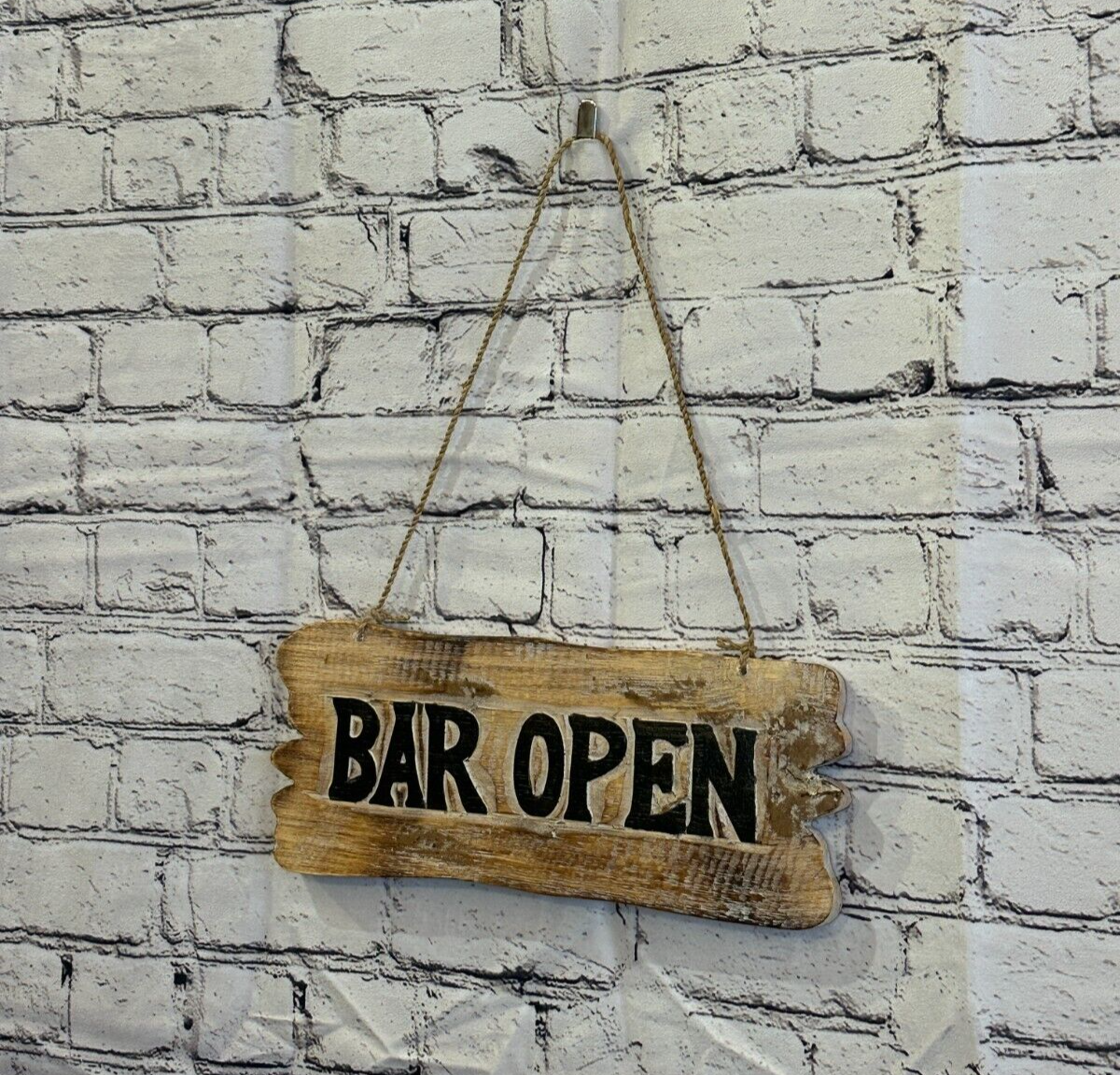 Bar Open Word Sign Plaque Outdoor Garden Shed Den Bar Shop 30cm x 12cm1