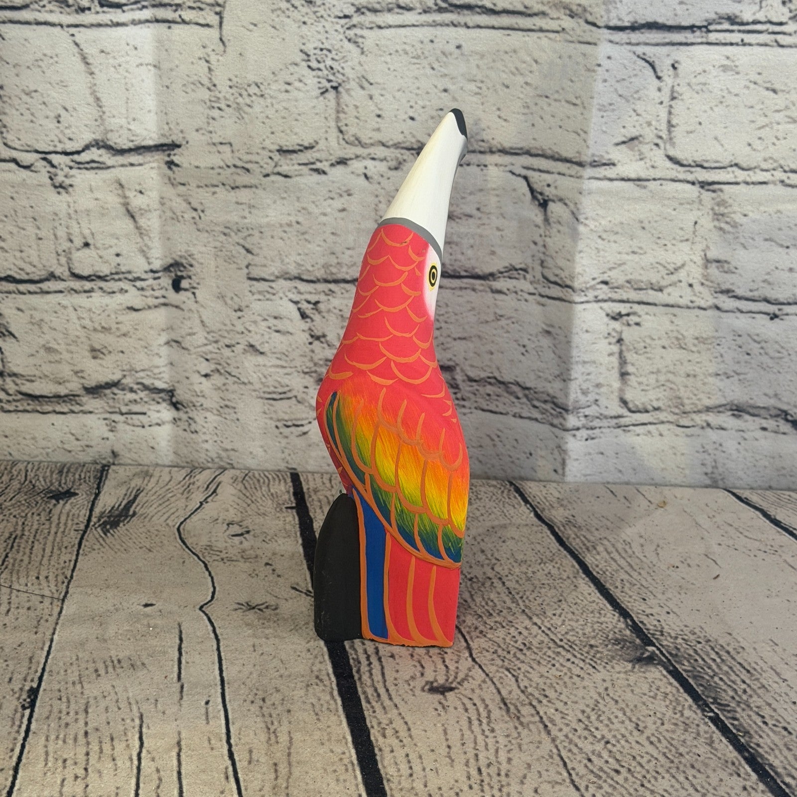 15cm Bright Red Toucan Bird Ornament Statue Fair Trade Hand Made Carved Wood4