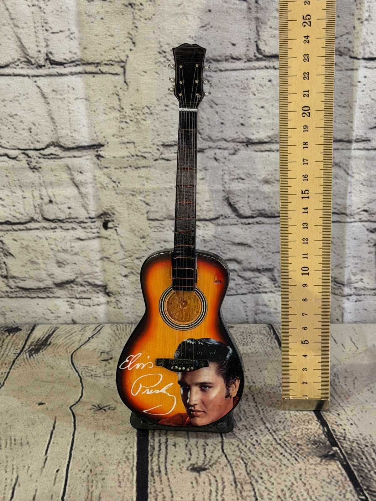Miniature 25cm Guitar Elvis Presley Acoustic Guitar on Stand Band Gift Display5