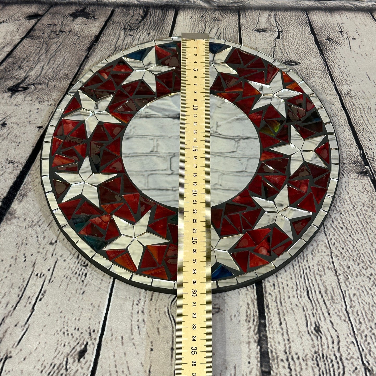 Red Star Mosaic Tile Wall Mirror 30cm x 30cm 12 Inches Handmade New4