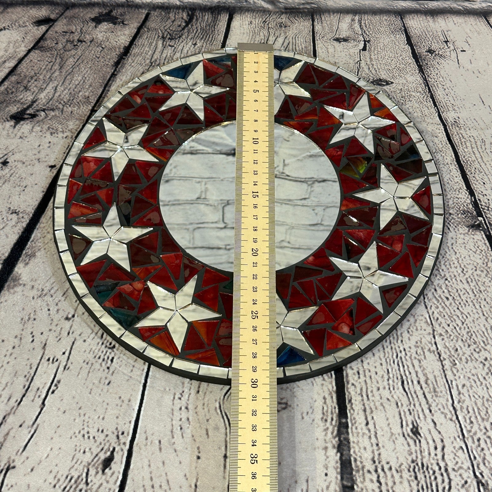 Red Star Mosaic Tile Wall Mirror 30cm x 30cm 12 Inches Handmade New4