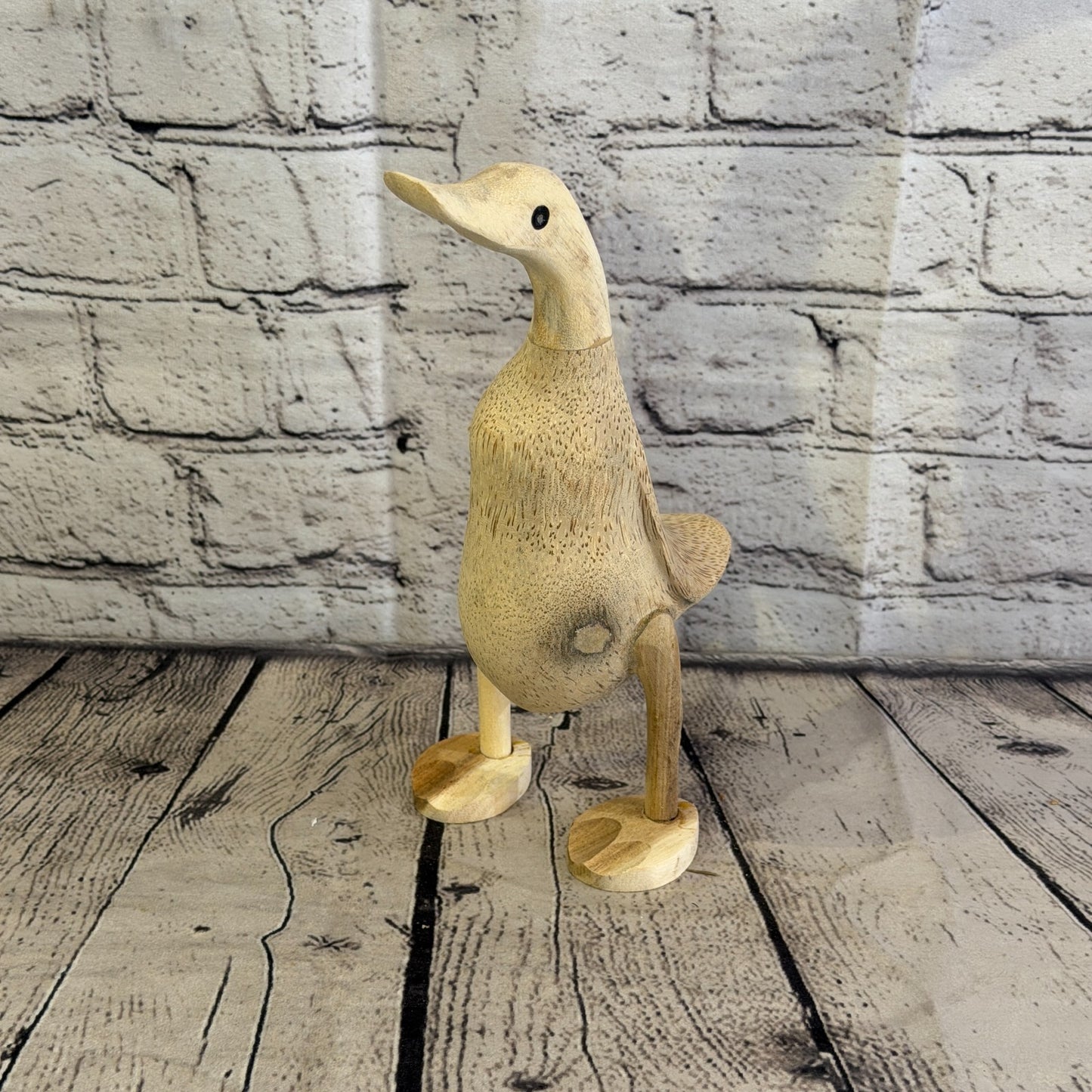 Looking Forward 25cm Tall Wooden Smooth Duckling Baby Duck Bamboo Root Fairtrade0