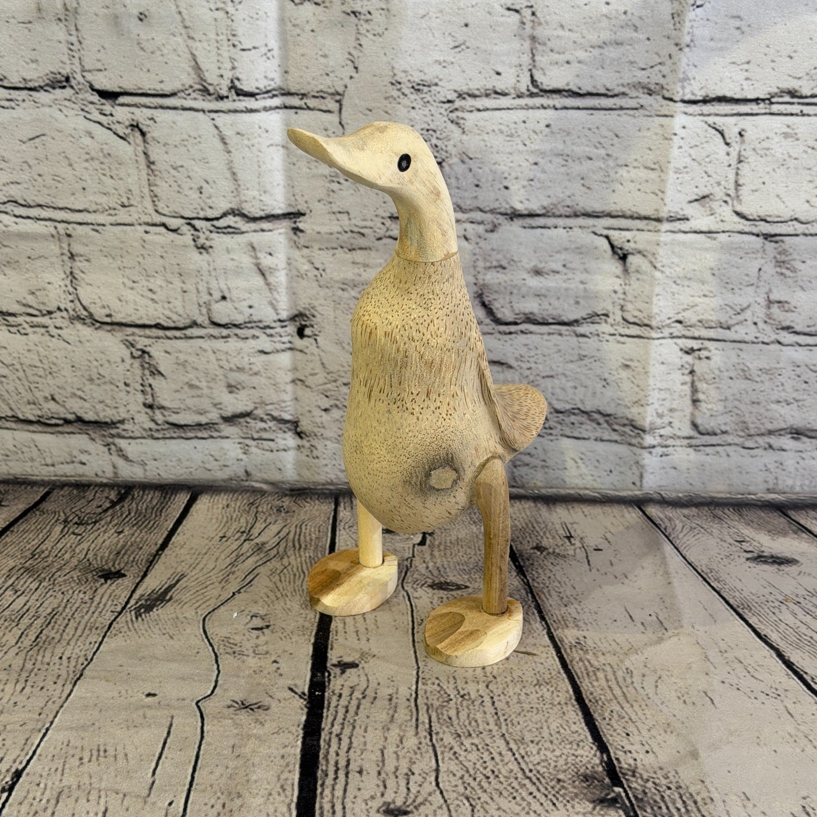Looking Forward 25cm Tall Wooden Smooth Duckling Baby Duck Bamboo Root Fairtrade0